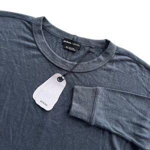 Prana Womens XS Navy Stormy Night Heather Cozy Up Long Sleeve Crew Top Shirt NEW